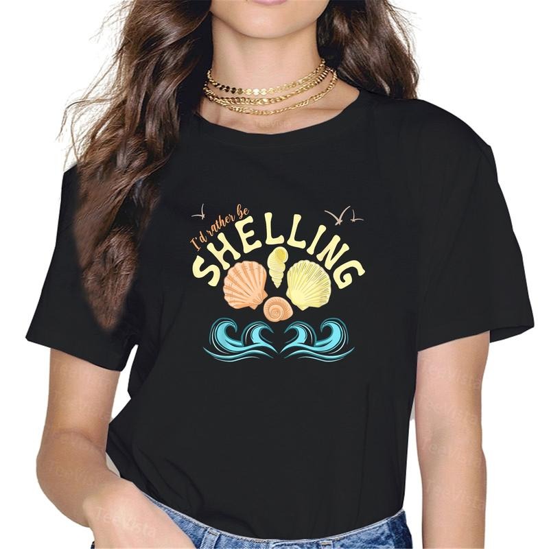100% cotton I'd Rather Be Shelling Id Rather Be Shelling Sea Shell Decor T-Shirt women graphic shirts Hoodie, Sweatshirt