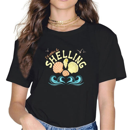 100% cotton I'd Rather Be Shelling Id Rather Be Shelling Sea Shell Decor T-Shirt women graphic shirts Hoodie, Sweatshirt