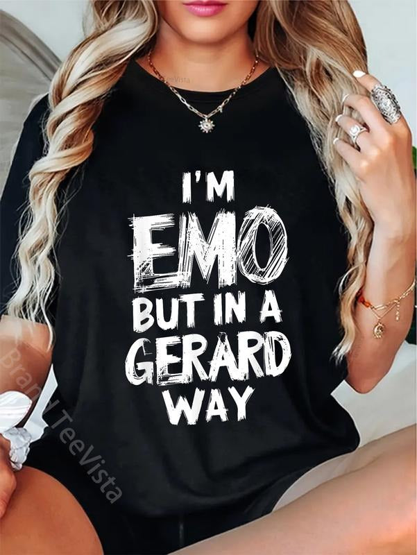 100% cotton I'm Emo But In A Gerard Way E-Girl E-Boy Punk Goth T-Shirt women graphic shirts Hoodie, Sweatshirt