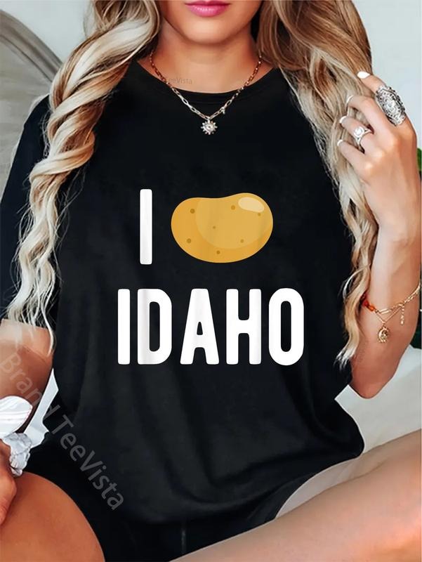 100% cotton Idaho Potato I Love Vegetable Funny State Of Idaho Potatoes T-Shirt women graphic shirts style 02 Hoodie,...
