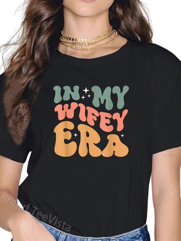 100% cotton In My Wifey Era Groovy Wife Women Married T-Shirt women graphic shirts Hoodie, Sweatshirt | UrbanDripWear.com