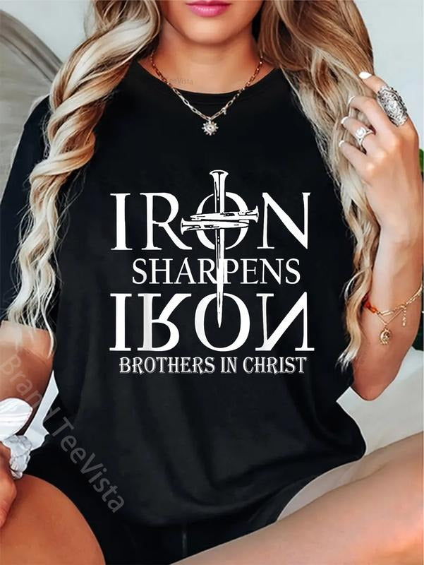 100% cotton Iron Sharpens Iron Brothers In Christ T-Shirt women graphic shirts Hoodie, Sweatshirt | UrbanDripWear.com