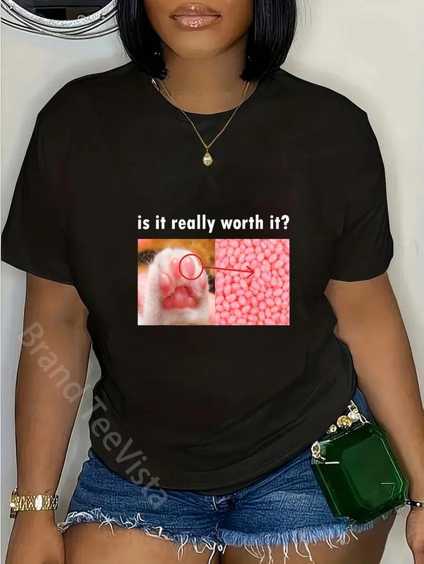 100% cotton Is It Really Worth It Cat Meme With Jelly Beans T-Shirt women graphic shirts Hoodie, Sweatshirt