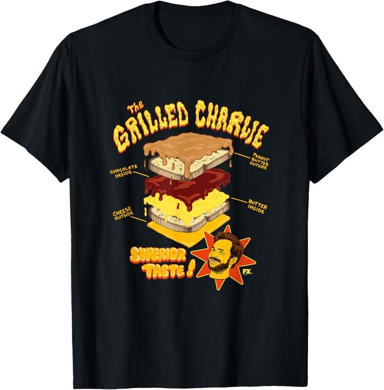 100% cotton It's Always Sunny in Philadelphia Grilled Charlie T-Shirt casual Fashion graphic tees for women Hoodie,...
