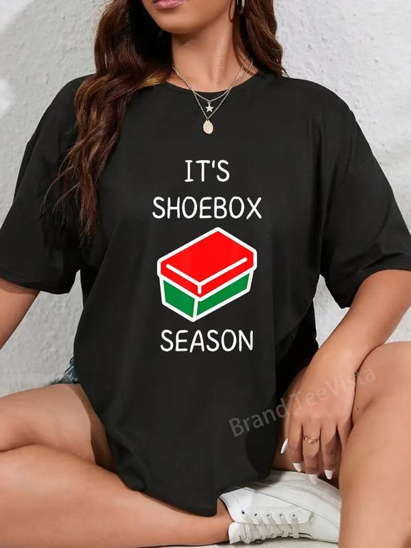 100% cotton It's Shoebox Season - Christmas Child Giving T-Shirt women graphic shirts Hoodie, Sweatshirt | UrbanDripWear.com