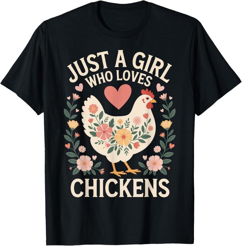 100% cotton Just A Girl Who Loves Chickens T-Shirt women graphic shirts Hoodie, Sweatshirt | UrbanDripWear.com