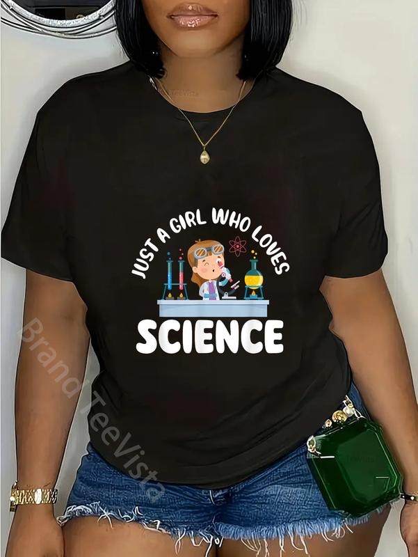 100% cotton Just A Girl Who Loves Science - Biology Lover Science Fan T-Shirt women graphic shirts Hoodie, Sweatshirt