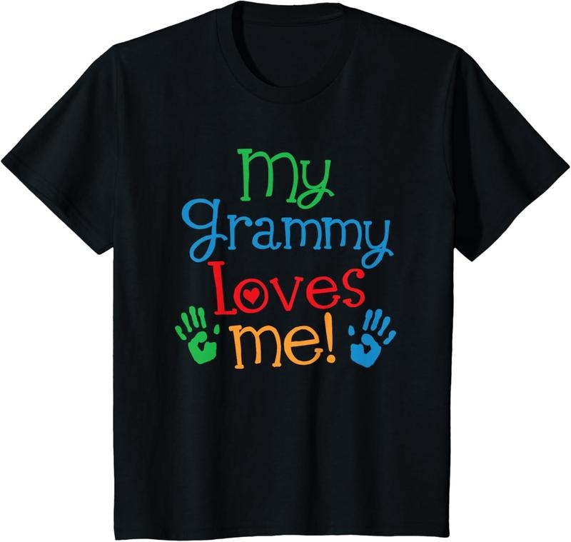 100% cotton Kids My Grammy Loves Me Grandson T-Shirt women graphic shirts Hoodie, Sweatshirt | UrbanDripWear.com