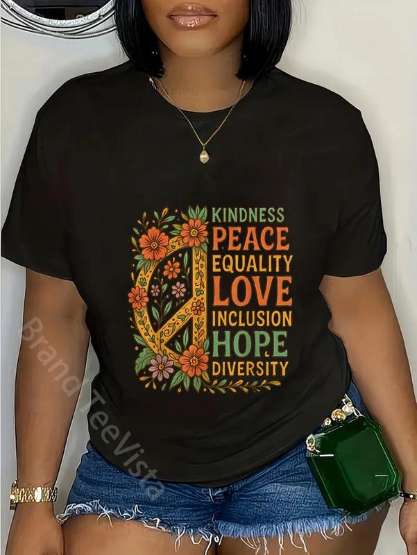 100% cotton Kindness Peace Equality Love Inclusion Hope Diversity Social T-Shirt women graphic shirts Hoodie, Sweatshirt