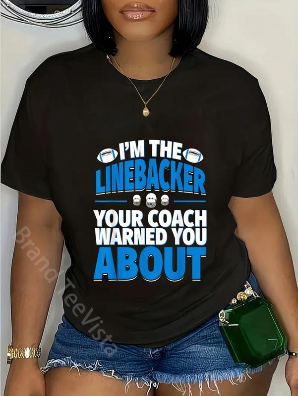 100% cotton Linebacker Your Coach Warned You About - Football Linebacker T-Shirt women graphic shirts Hoodie, Sweatshirt