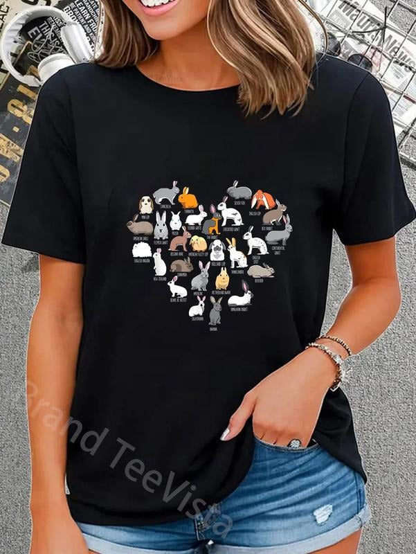 100% cotton Love Bunnies Funny Rabbit Heart T-Shirt women graphic shirts Hoodie, Sweatshirt | UrbanDripWear.com