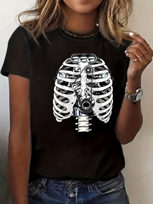 100% cotton Mechanic Car Engineer Skeleton Mechanic T-Shirt casual Fashion graphic tees for women Hoodie, Sweatshirt
