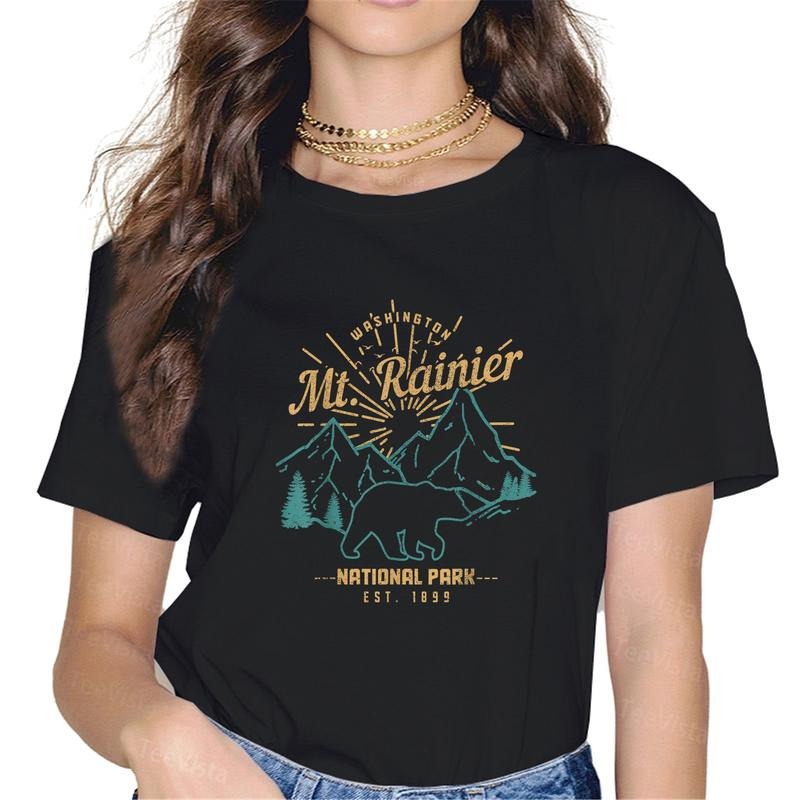 100% cotton Mt. Rainier Washington Vintage Mountain National Park PNW T-Shirt women graphic shirts Hoodie, Sweatshirt
