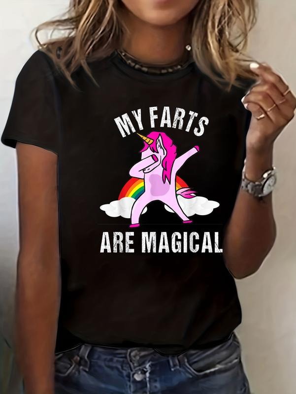 100% cotton My Farts Are Magical Funny Unicorn Gag Gift T-Shirt casual Fashion graphic tees for women Hoodie, Sweatshirt