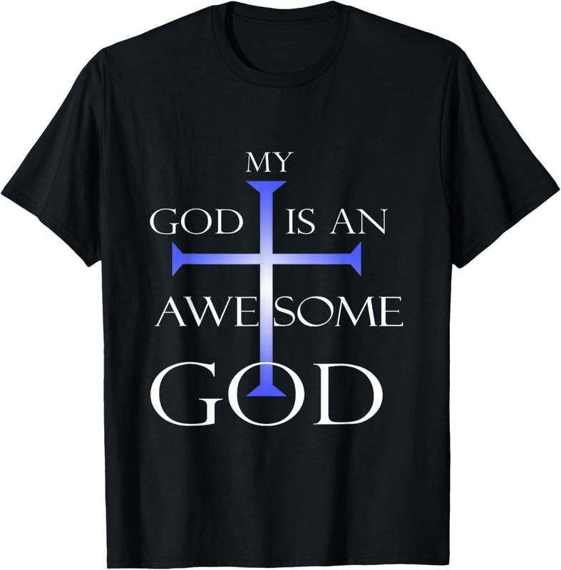 100% cotton My God Is An Awesome God Christian Religious Quotes T-Shirt women graphic shirts Hoodie, Sweatshirt