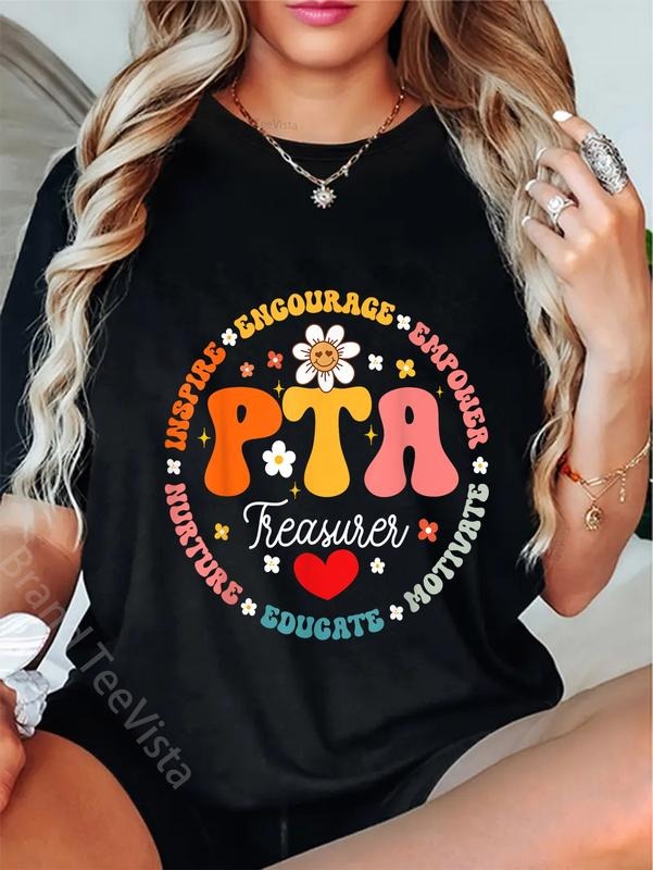 100% cotton Parents Teacher Association Team Supporter PTA Treasurer T-Shirt for Men Women Girls women graphic shirts...