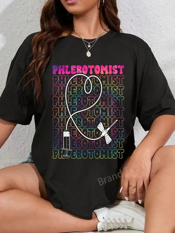 100% cotton Phlebotomist Heart Tie Dye Phlebotomy Technician Tech Nurse T-Shirt women graphic shirts Hoodie, Sweatshirt