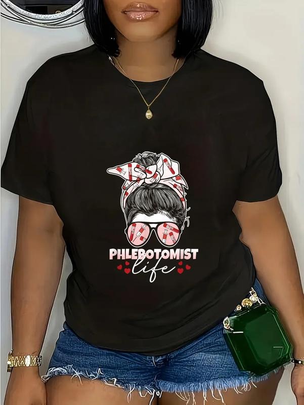 100% cotton Phlebotomist Life Messy Bun Women Nurse Phlebotomy T-Shirt casual Fashion graphic tees for women Hoodie,...