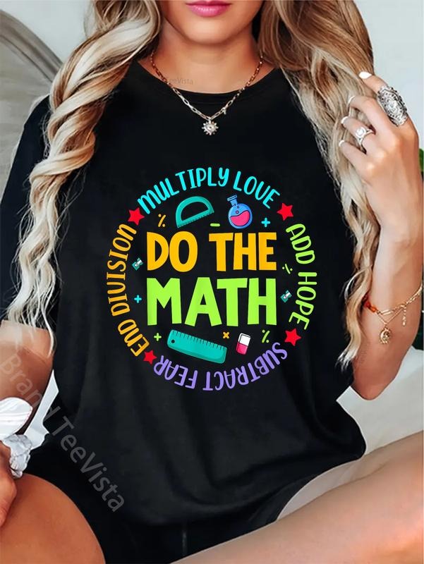 100% cotton Positive Quote Inspiring Slogan Love Hope Fear Do The Math T-Shirt women graphic shirts style 02 Hoodie,...