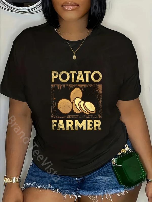 100% cotton Potato Farmer for a Potato Lovers French Fries Potatoes T-Shirt women graphic shirts Hoodie, Sweatshirt