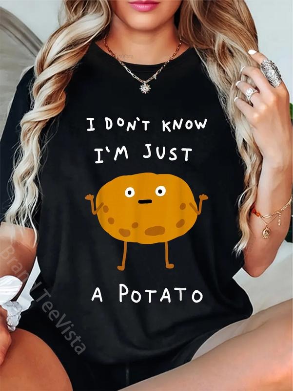 100% cotton Potatoes I Don't Know I'm Just a Potato Funny Vegetable Love T-Shirt women graphic shirts style 02 Hoodie,...