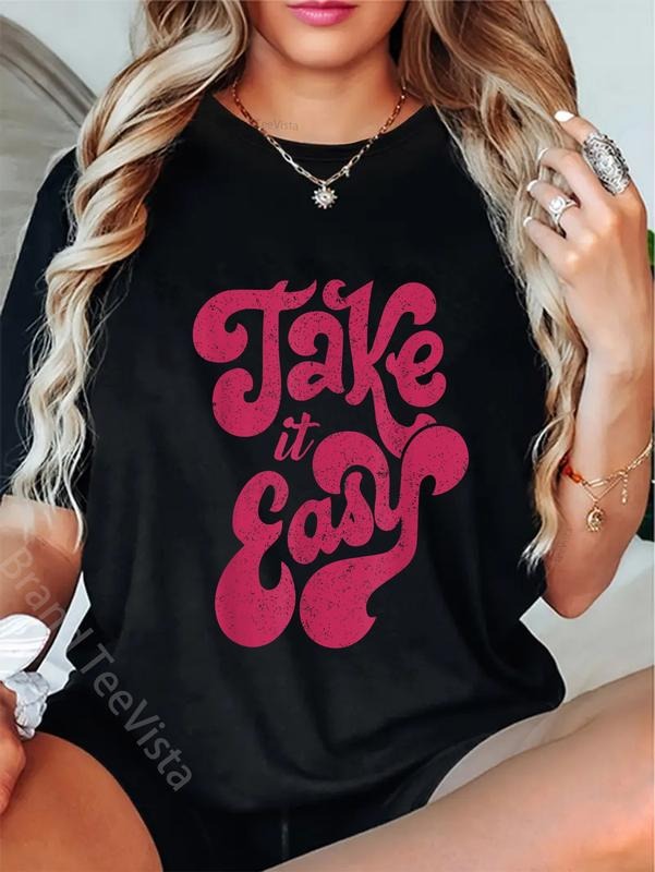 100% cotton Retro Distressed 70s Take It Easy T-Shirt women graphic shirts Hoodie, Sweatshirt | UrbanDripWear.com