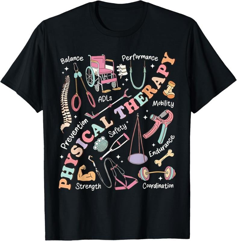100% cotton Retro Groovy Physical Therapy PT Exercise DPT Therapist PTA T-Shirt women graphic shirts Hoodie, Sweatshirt