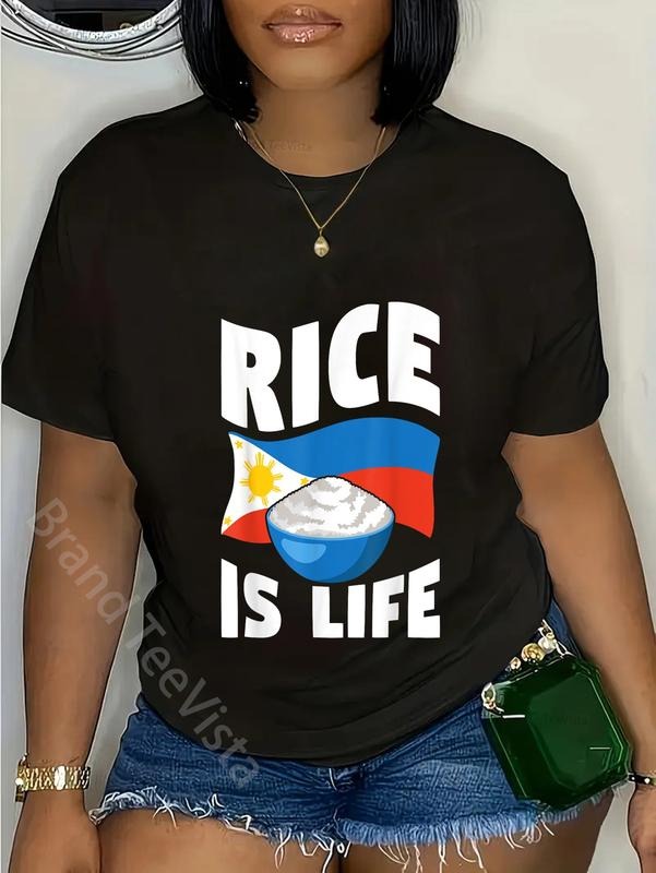 100% cotton Rice Is Life Philippine Flag Rice Lover T-Shirt women graphic shirts Hoodie, Sweatshirt | UrbanDripWear.com