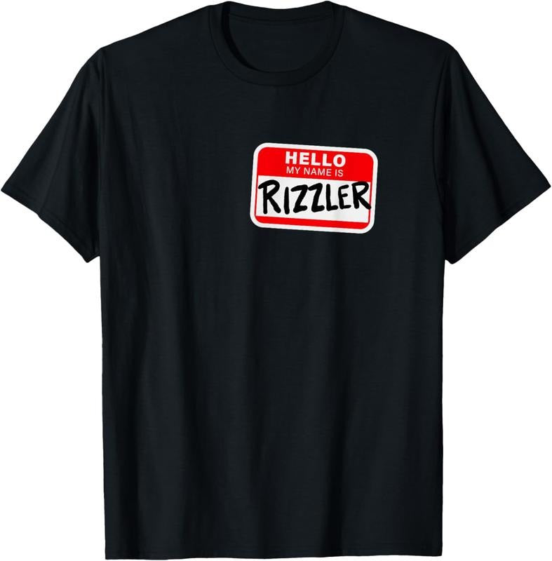100% cotton Rizzler Name Tag Rizz Design for Teens and Young Men T-Shirt women graphic shirts Hoodie, Sweatshirt