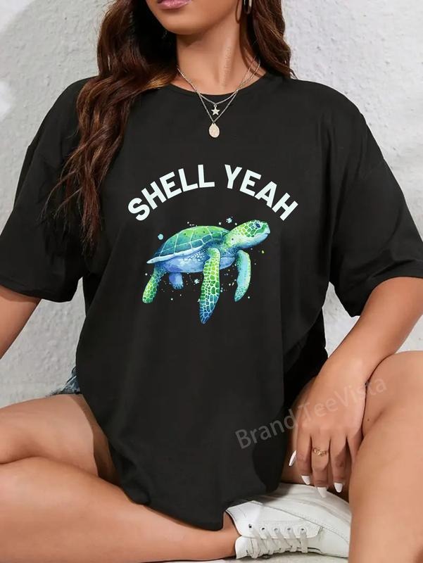 100% cotton Shell Yeah - Cute Tortoise & Sea Turtle Lover T-Shirt women graphic shirts Hoodie, Sweatshirt | UrbanDripWear.com