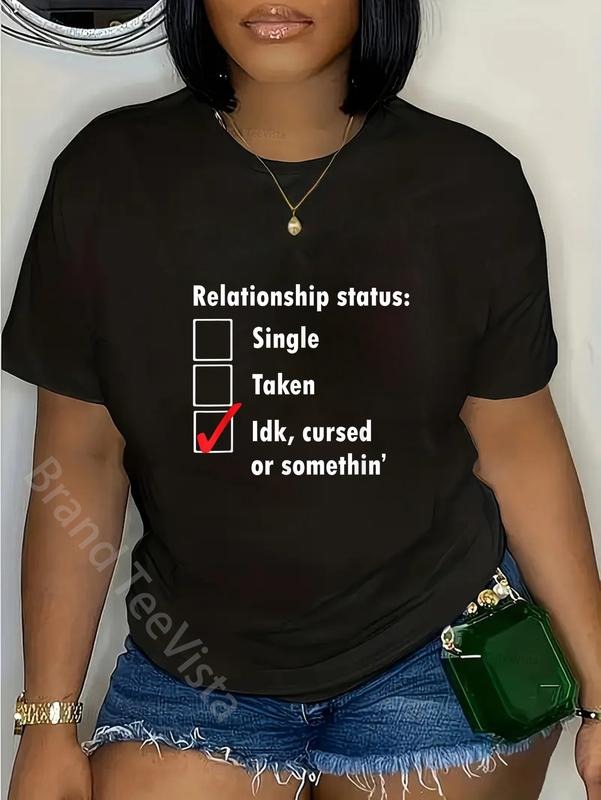 100% cotton Single Taken idk cursed or something relationship status tee T-Shirt women graphic shirts Hoodie, Sweatshirt