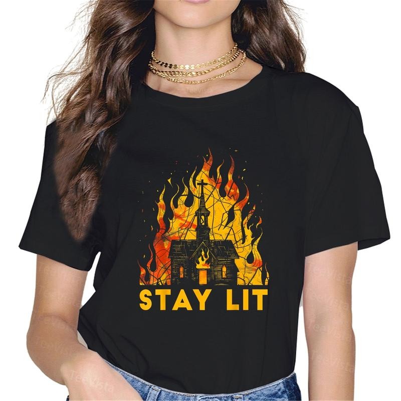 100% cotton Stay Lit Burning Church Tax the Churches T-Shirt women graphic shirts Hoodie, Sweatshirt | UrbanDripWear.com