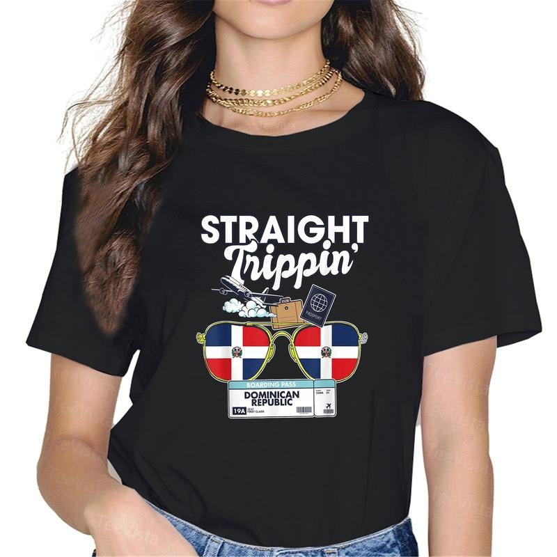 100% cotton Straight Trippin' Dominican Republic Vacation Tour Travel T-Shirt women graphic shirts Hoodie, Sweatshirt