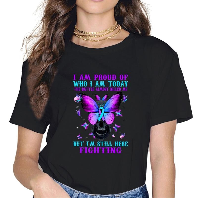 100% cotton Suicide Awareness I Am Proud Of Who I Am Today The Battle T-Shirt women graphic shirts Hoodie, Sweatshirt