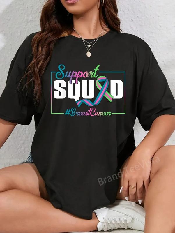 100% cotton Support Squad Metastatic Breast Cancer Awareness Supporters T-Shirt women graphic shirts style 02 Hoodie,...