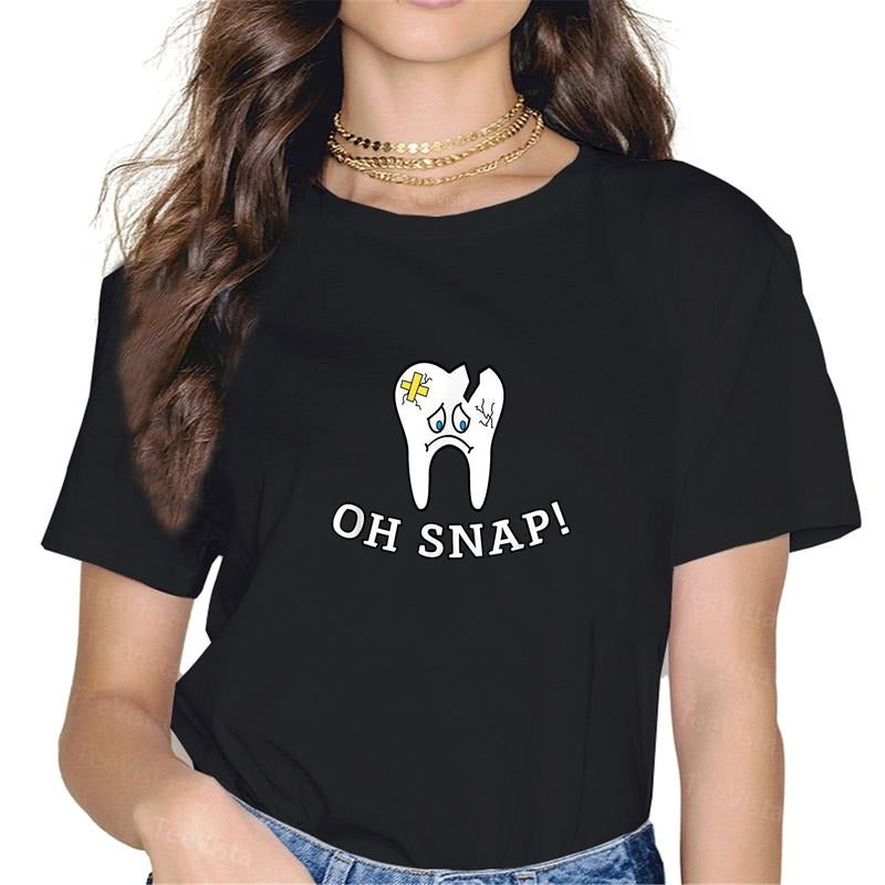 100% cotton Teeth Doctor Dental Hygienic Dentist Oh Snap T-Shirt women graphic shirts Hoodie, Sweatshirt | UrbanDripWear.com