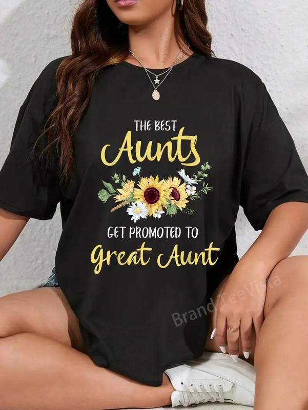 100% cotton The Best Aunts Get Promoted To Great Aunt New Great Aunt T-Shirt women graphic shirts Hoodie, Sweatshirt