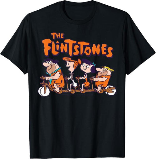 100% cotton The Flintstones Group Shot Bike Ride T-Shirt casual Fashion graphic tees for women Hoodie, Sweatshirt
