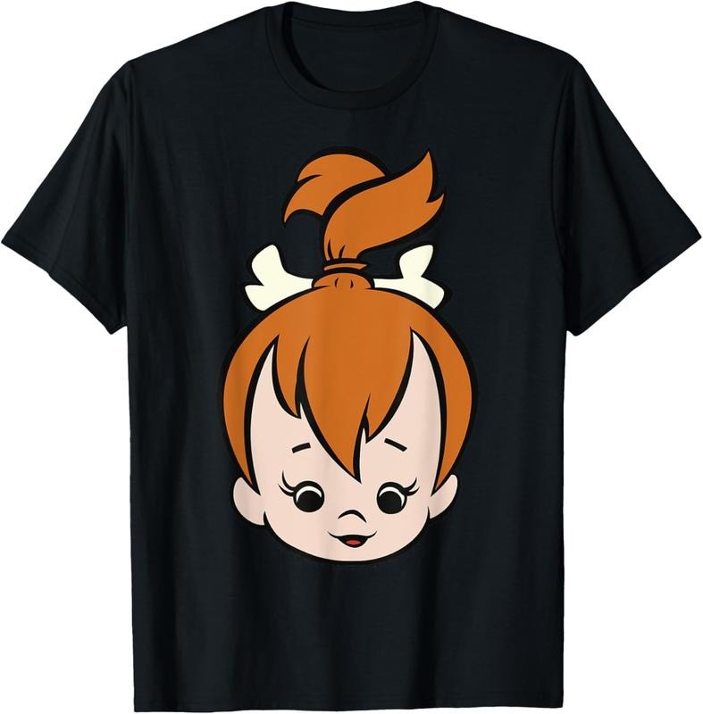 100% cotton The Flintstones Pebbles Big Face T-Shirt casual Fashion graphic tees for women Hoodie, Sweatshirt