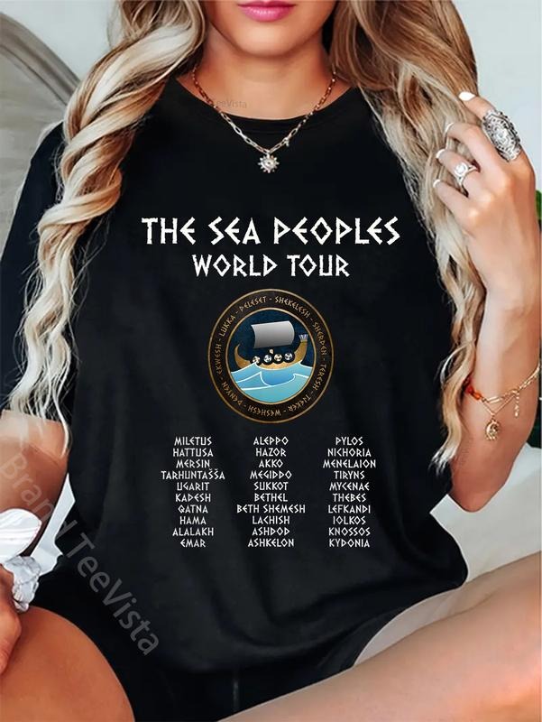 100% cotton The Sea Peoples World Tour Funny History T-Shirt women graphic shirts Hoodie, Sweatshirt | UrbanDripWear.com