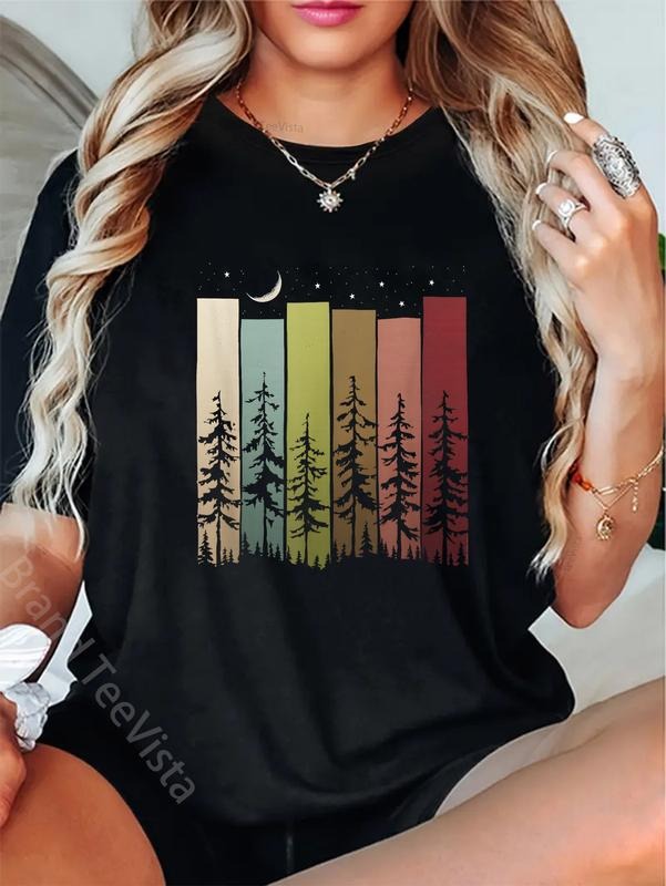100% cotton Trees Nature Mountains Adventure Outdoor Wildlife Forest T-Shirt women graphic shirts Hoodie, Sweatshirt
