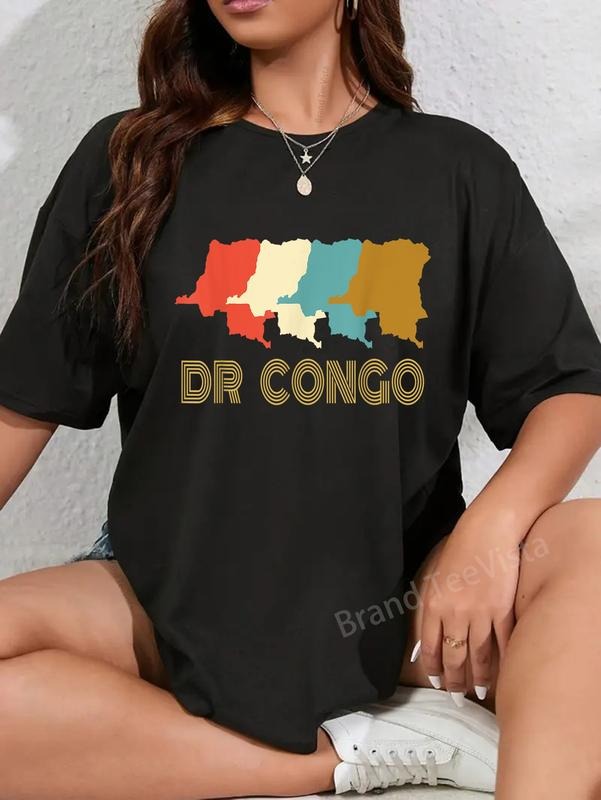 100% cotton Vintage Democratic Republic of the Congo T-shirt T-Shirt women graphic shirts Hoodie, Sweatshirt