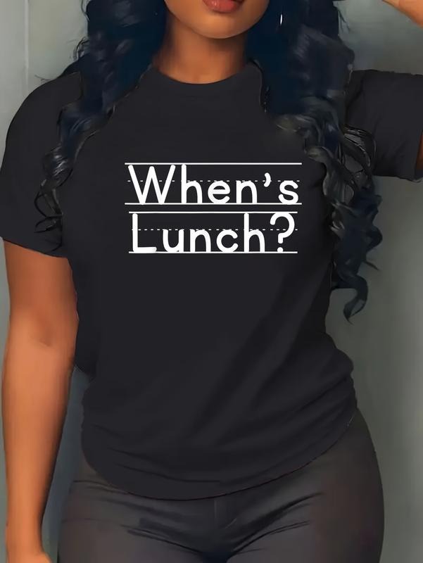100% cotton When's Lunch T-Shirt casual Fashion graphic tees for women Hoodie, Sweatshirt | UrbanDripWear.com