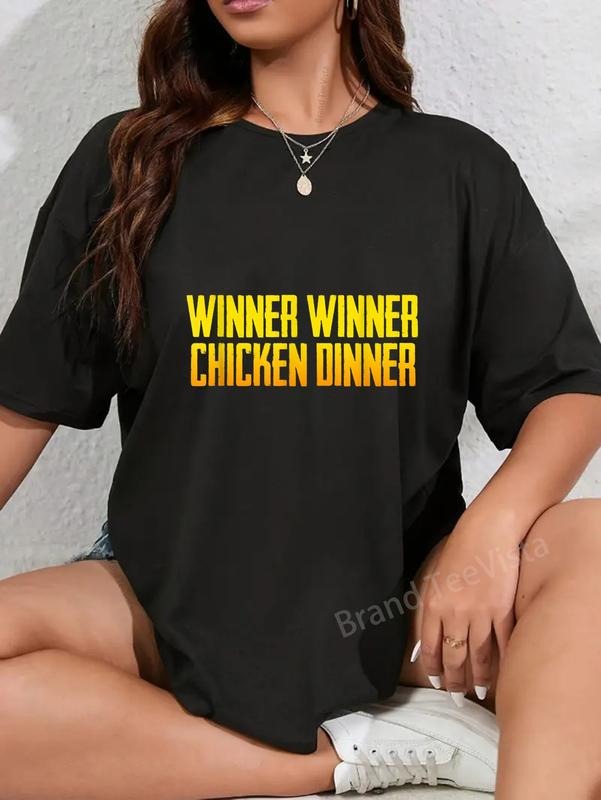 100% cotton Winner Winner Chicken Dinner Black Men's Modern Sports T-Shirt women graphic shirts Hoodie, Sweatshirt