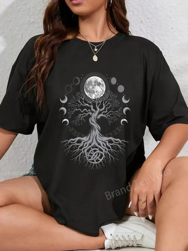 100% cotton Yggdrasil Norse Tree Life Phases Viking T-Shirt women graphic shirts Hoodie, Sweatshirt | UrbanDripWear.com