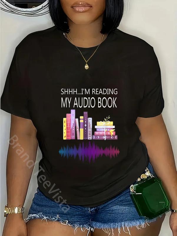 100% cotton shh i'm reading my audio book T-Shirt women graphic shirts Hoodie, Sweatshirt | UrbanDripWear.com