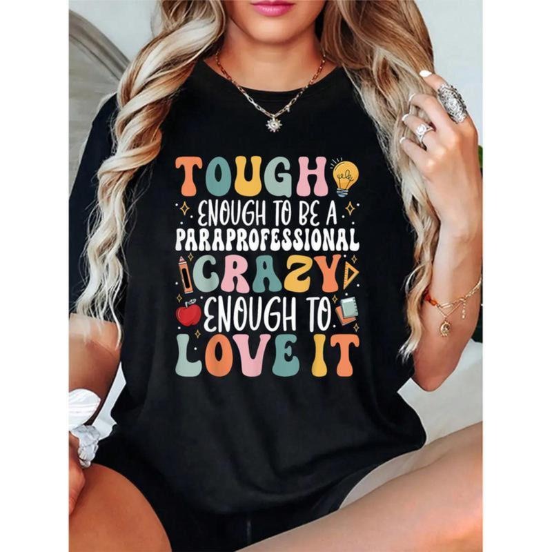 100%Cotton Tough Enough to Be a Paraprofessional - Groovy Sped Teacher Men Women T-Shirt Hoodie, Sweatshirt