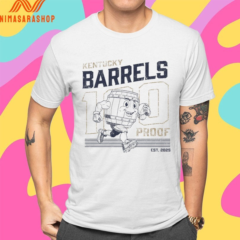 100 Proof Retro Mascot Kentucky Barrels Youth Est 2025 Shirts