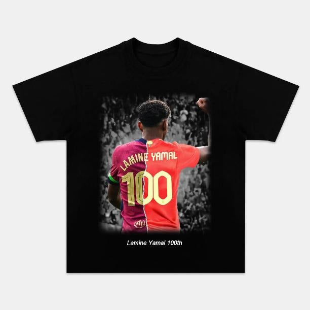 100 Th T-Shirt, Lamine Yamal Vintage Graphic Tees, Unisex Soccer Shirt, Sport Merch, Gift For Fan, Cotton comfort...