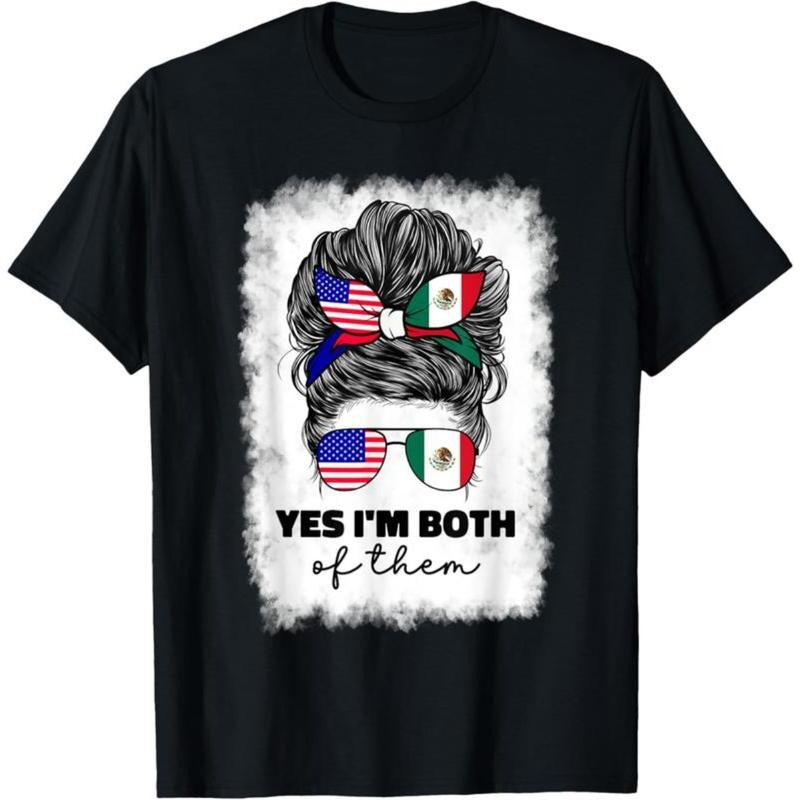 100%cotton Half Mexican And American Mexico America Usa Flag Girl Woman T-Shirt Hoodie, Sweatshirt | UrbanDripWear.com